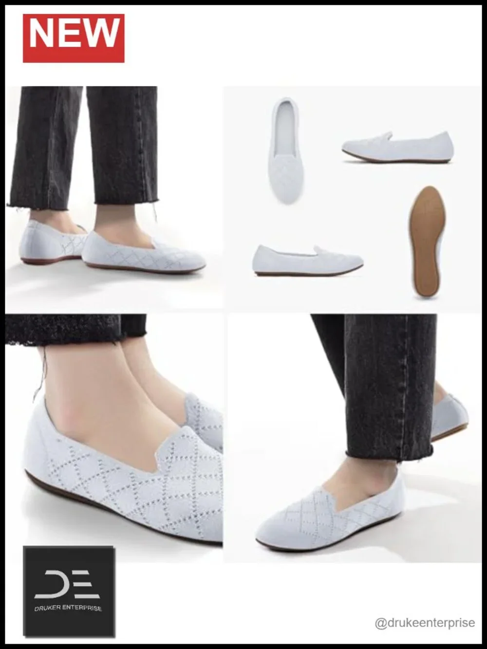 Soft Knit Ballet Flats with 2 Insoles, Arch Support, Foldable Travel Shoes
